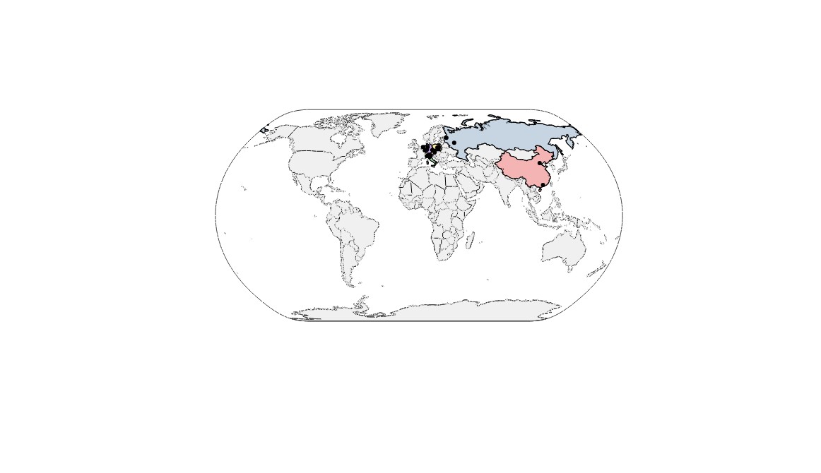 Interactive Map - Cities I Visited While Working as a Translator